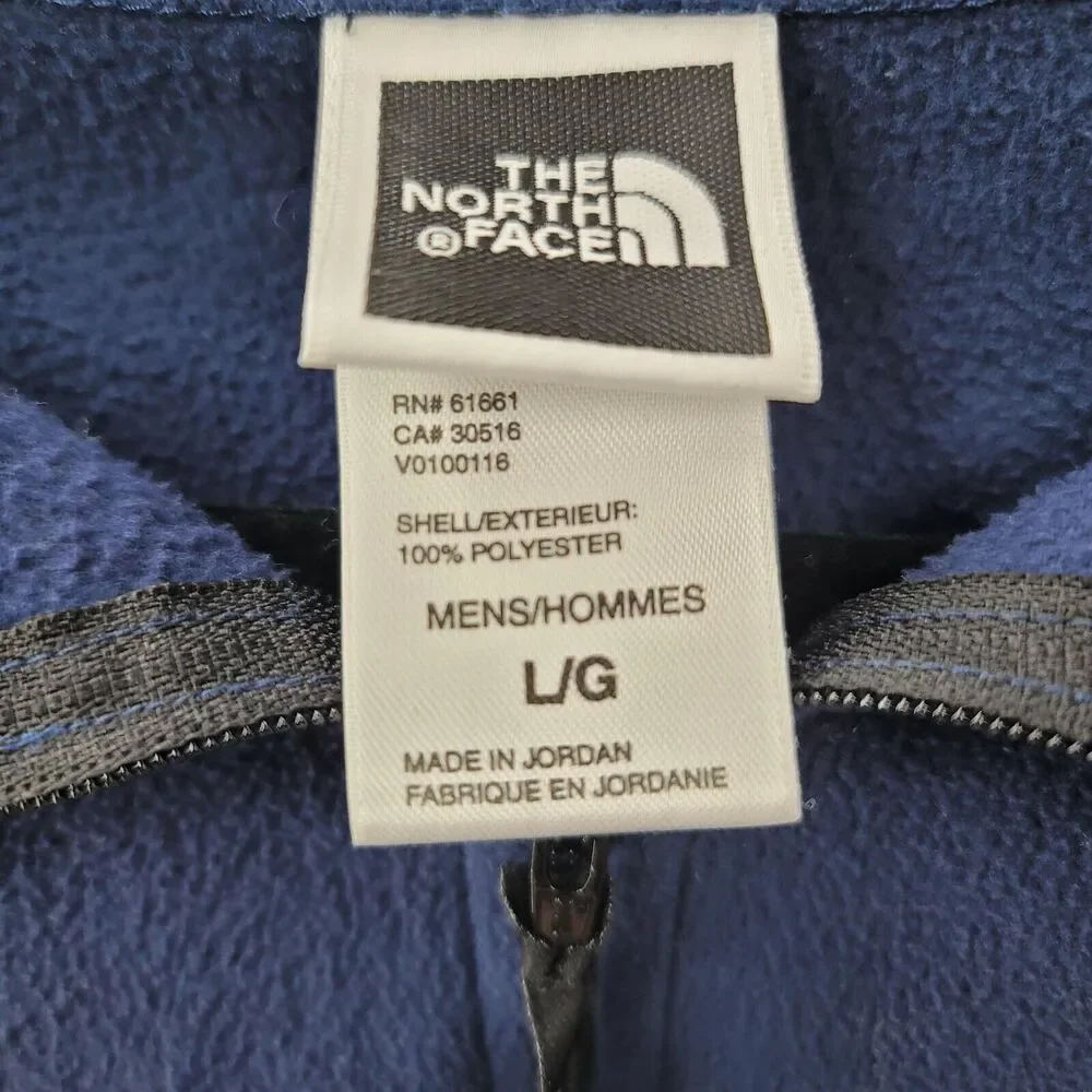 The North Face Mens Fleece Jacket Blue Large 1/4 Zip